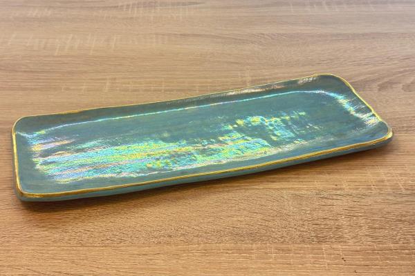Big Turquoise Ceramic Platter